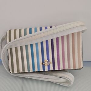 Coach Striped Crossbody Bag in Pastel Hues